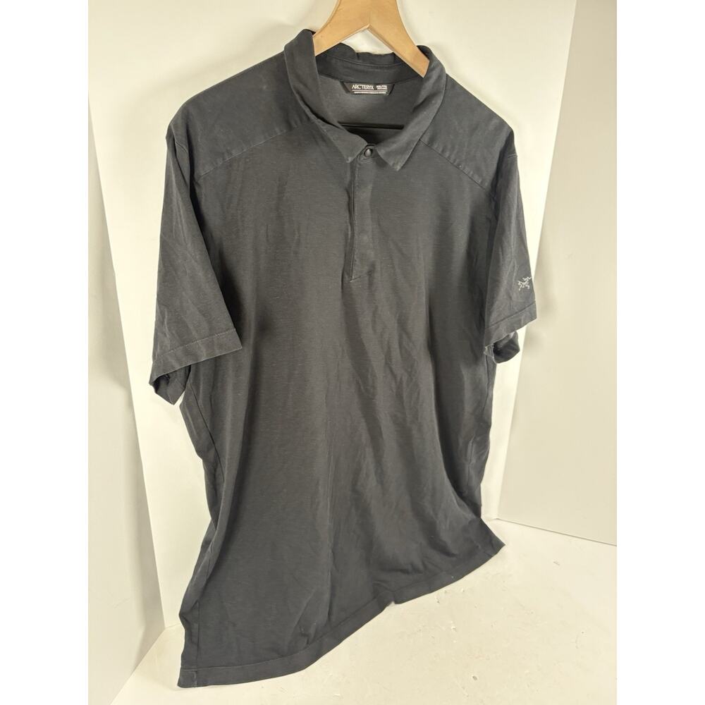Arc’teryx Polo Shirt Mens XXL Gray Short Sleeve Snap Collar Outdoor Hiking - Picture 2 of 9